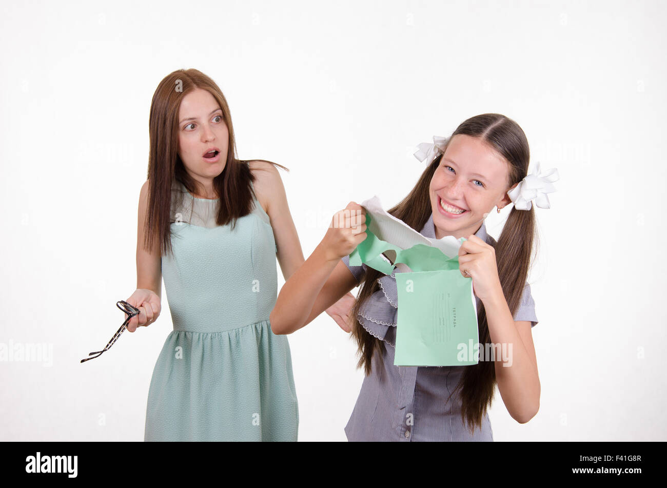 Partecipante rompe il notebook con cattiva valutazione Foto Stock