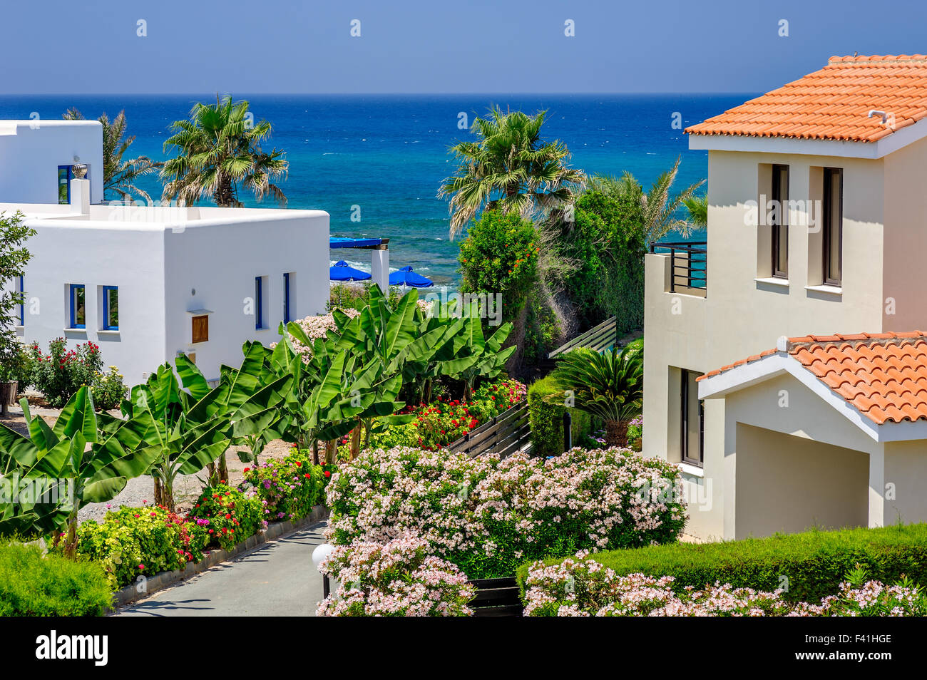 Vacanze lussuose ville sulla spiaggia Foto Stock