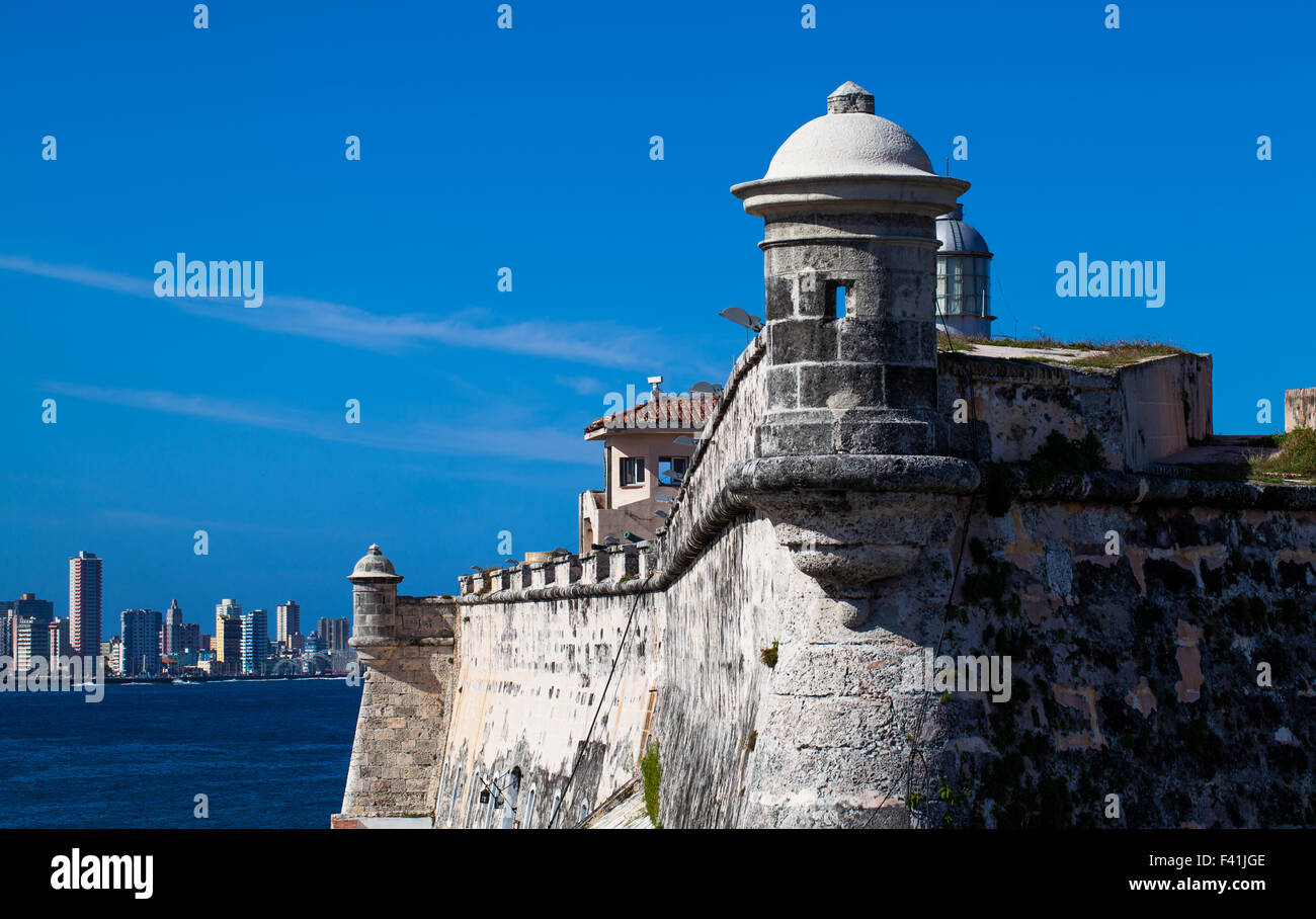 Cuba Havana vista sulla fortezza Foto Stock