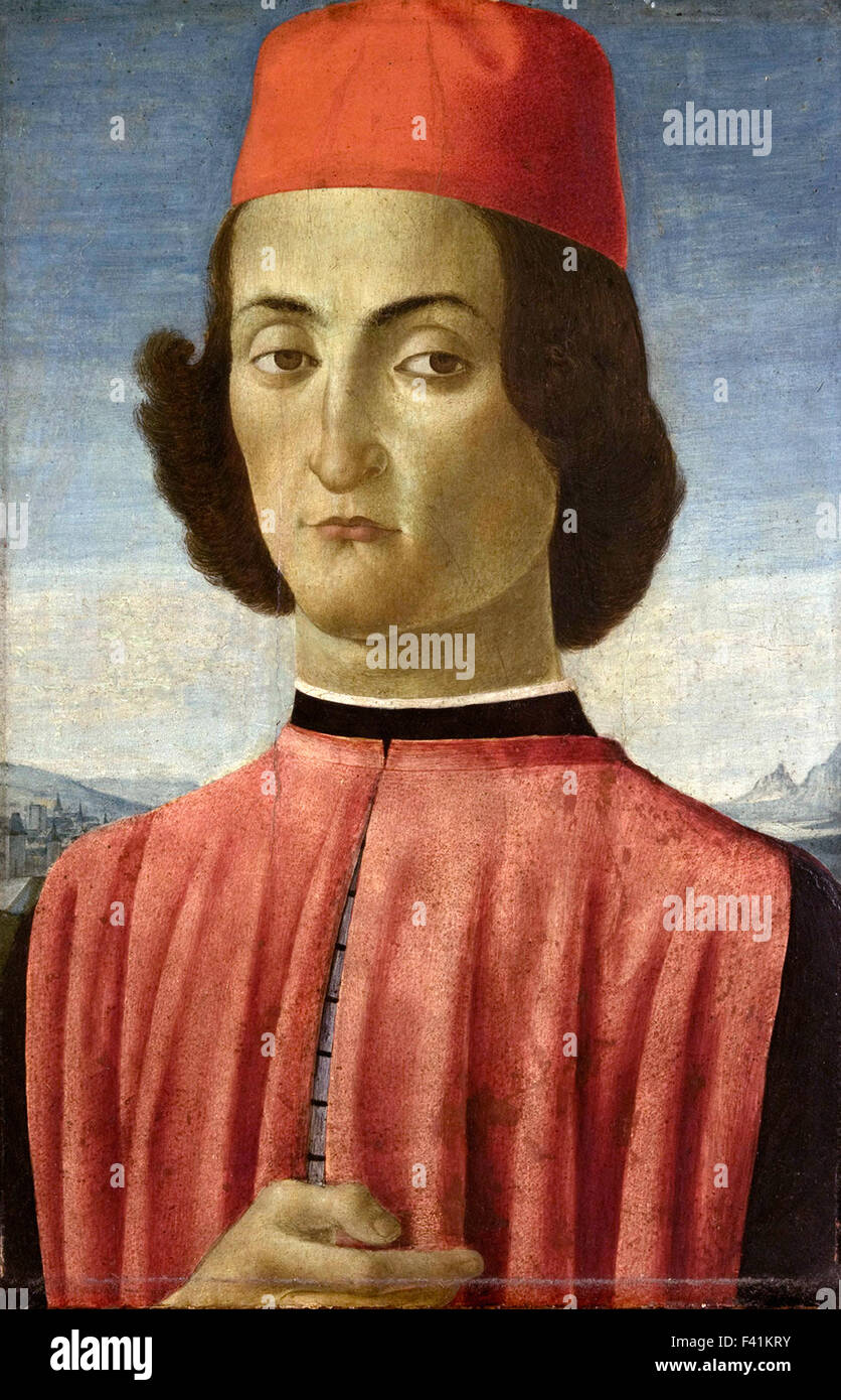 Sandro Botticelli - Ritratto di un giovane uomo Foto Stock