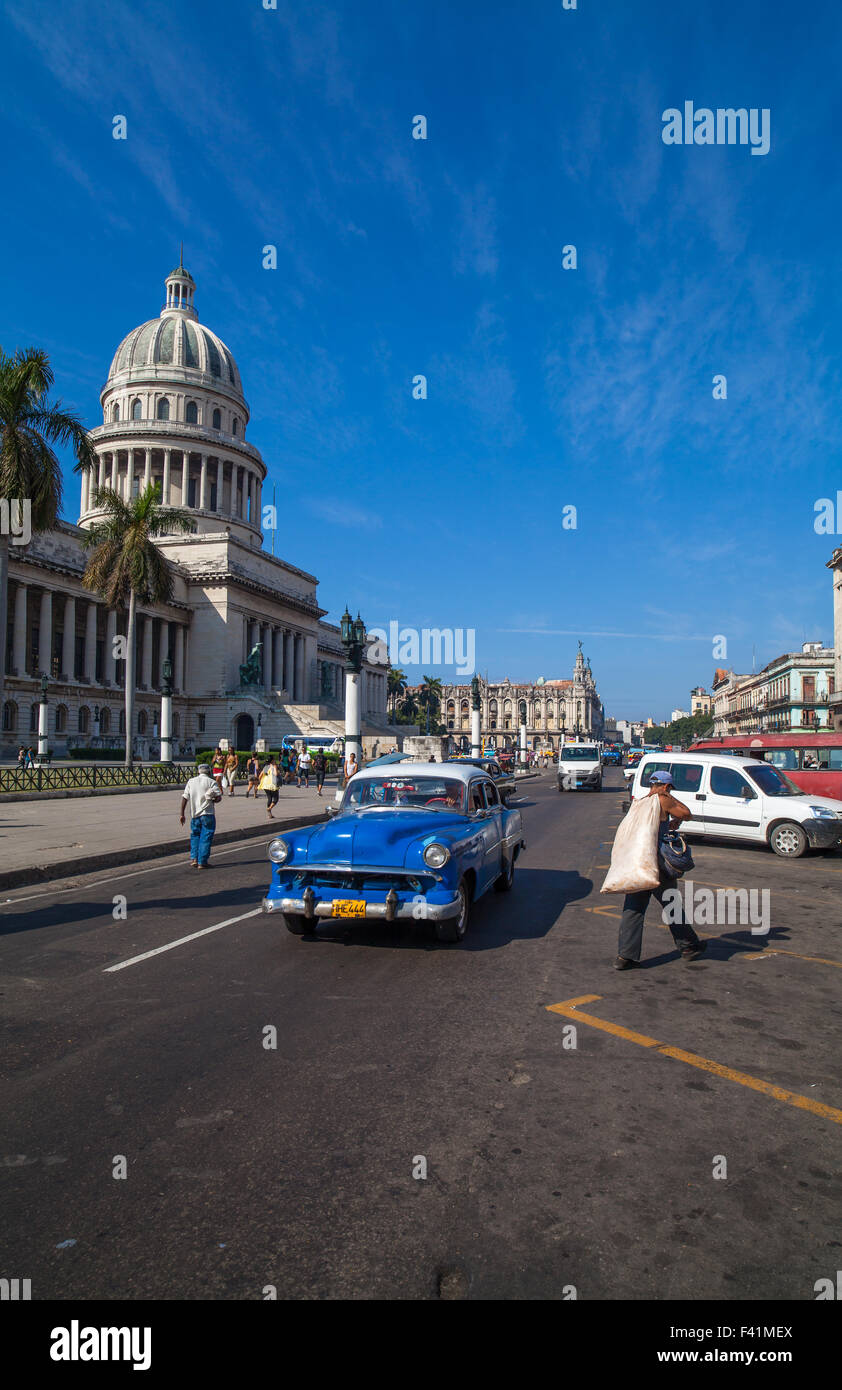 Caraibi Cuba Havana City con Capitol Foto Stock