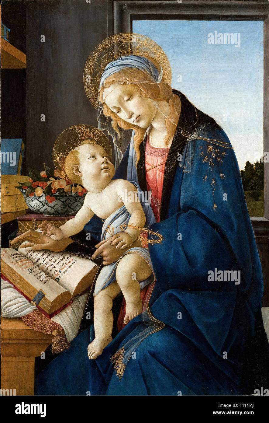 Sandro Botticelli - La Vergine e il bambino (Madonna del libro) Foto Stock