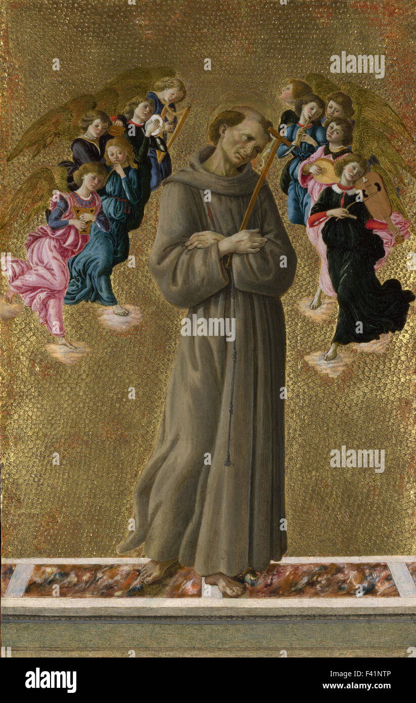 Sandro Botticelli - San Francesco di Assisi con angeli Foto Stock