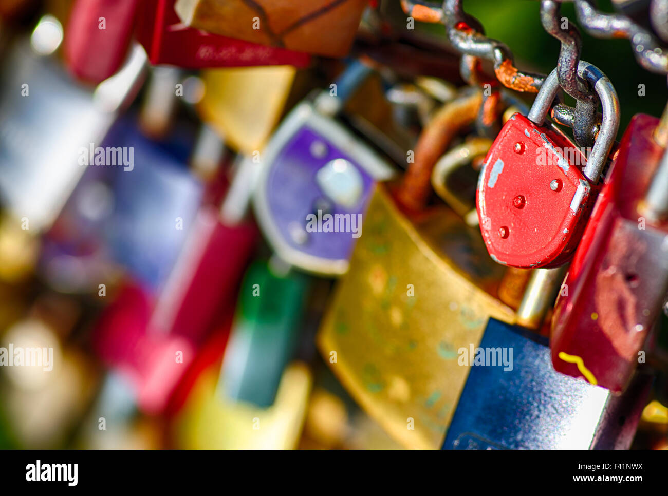 Il lucchetto con il messaggio di amore Foto Stock