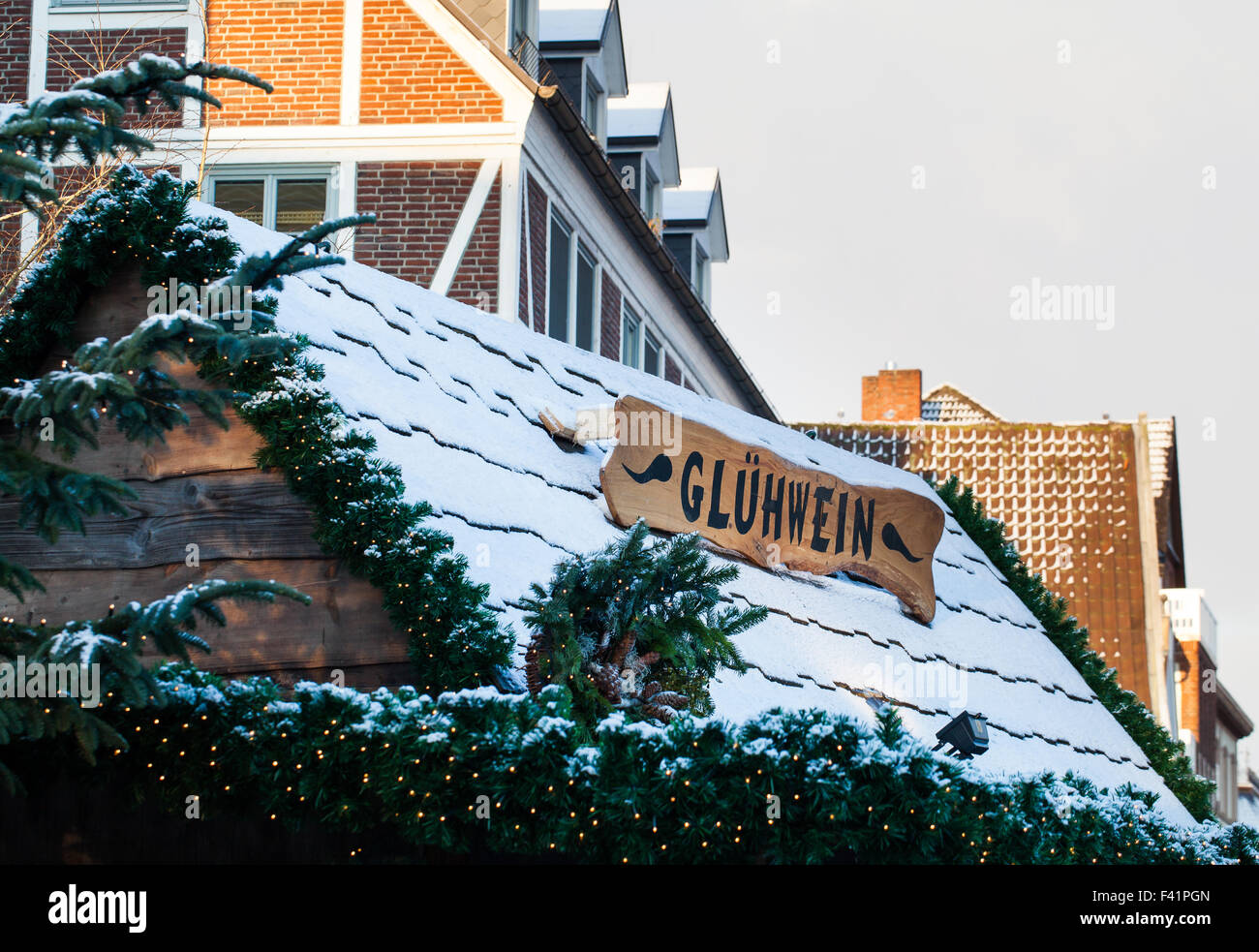 Glühwein segno sul tetto della gabbia Foto Stock