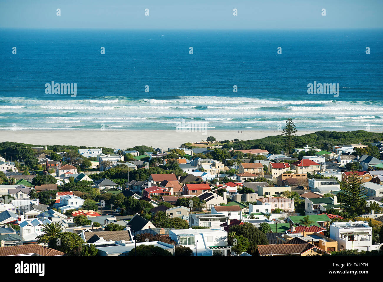 Vista di Hermanus, Garden Route, Western Cape, Sud Africa Foto Stock