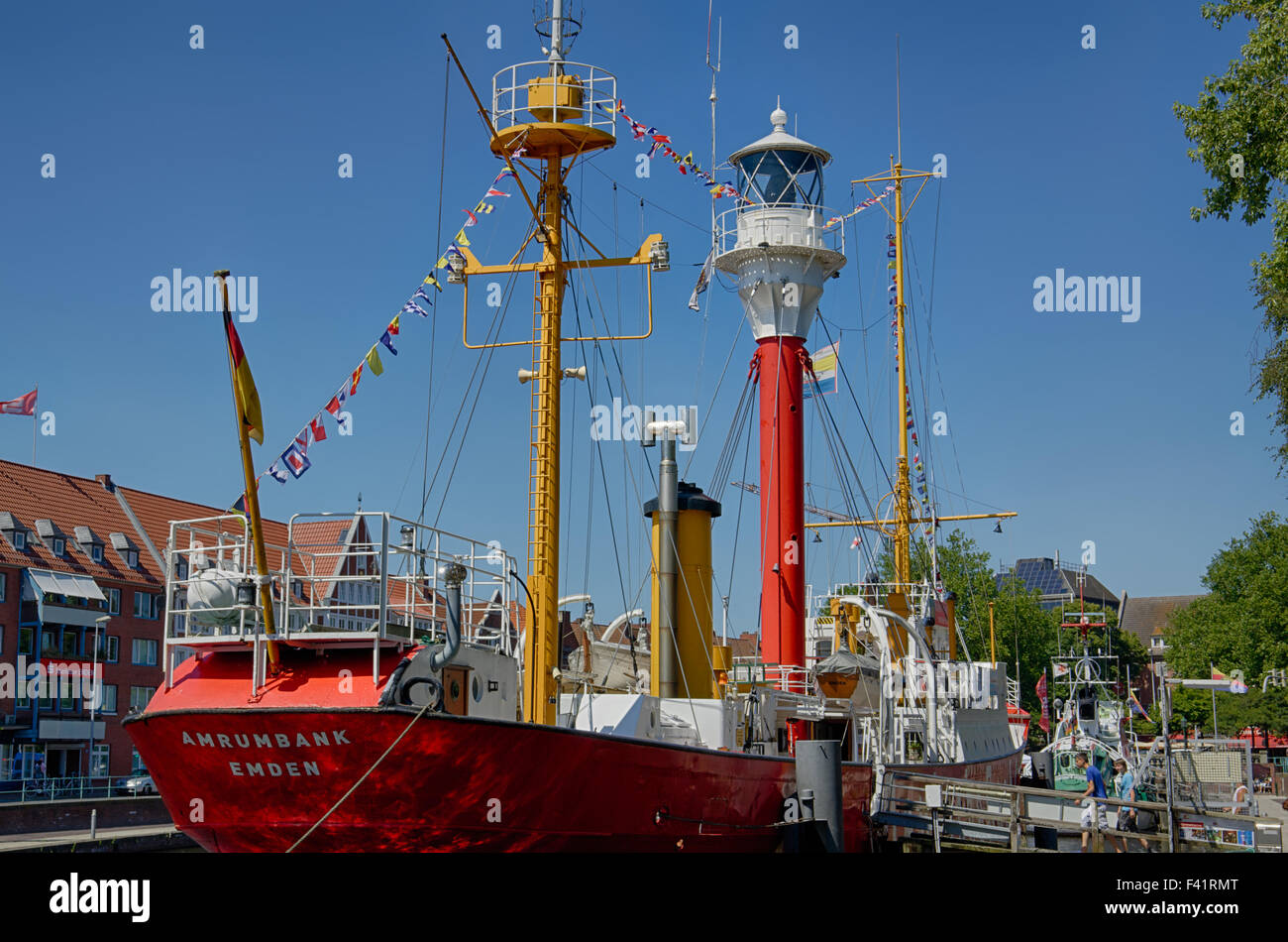 Fireship a Emden Foto Stock