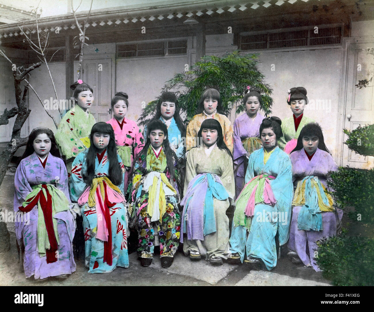 Un gruppo di ragazze, Giappone Foto Stock