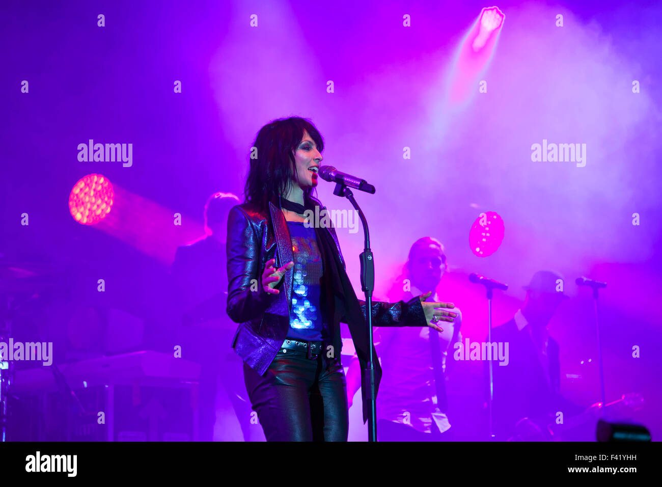Il tedesco il cantante rock Nena in un concerto a Berlino, Germania Foto Stock