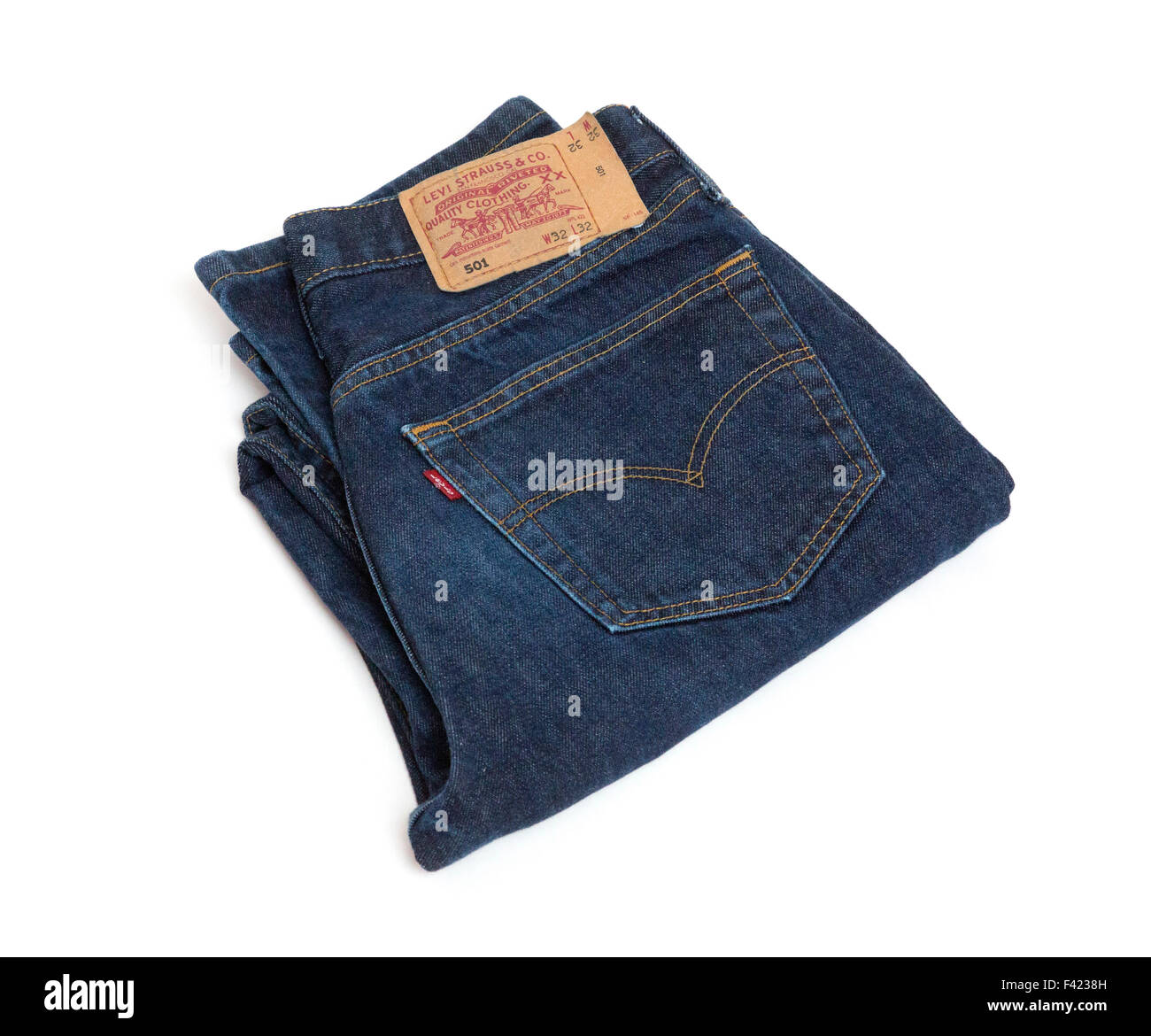 Levi 501 classic jeans denim Foto Stock