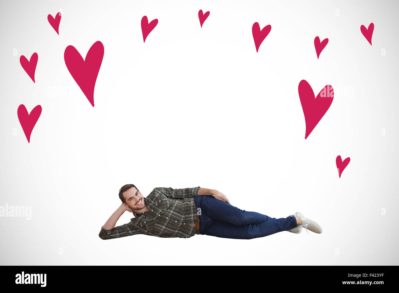 Immagine composita del ragazzo sorridente Foto Stock