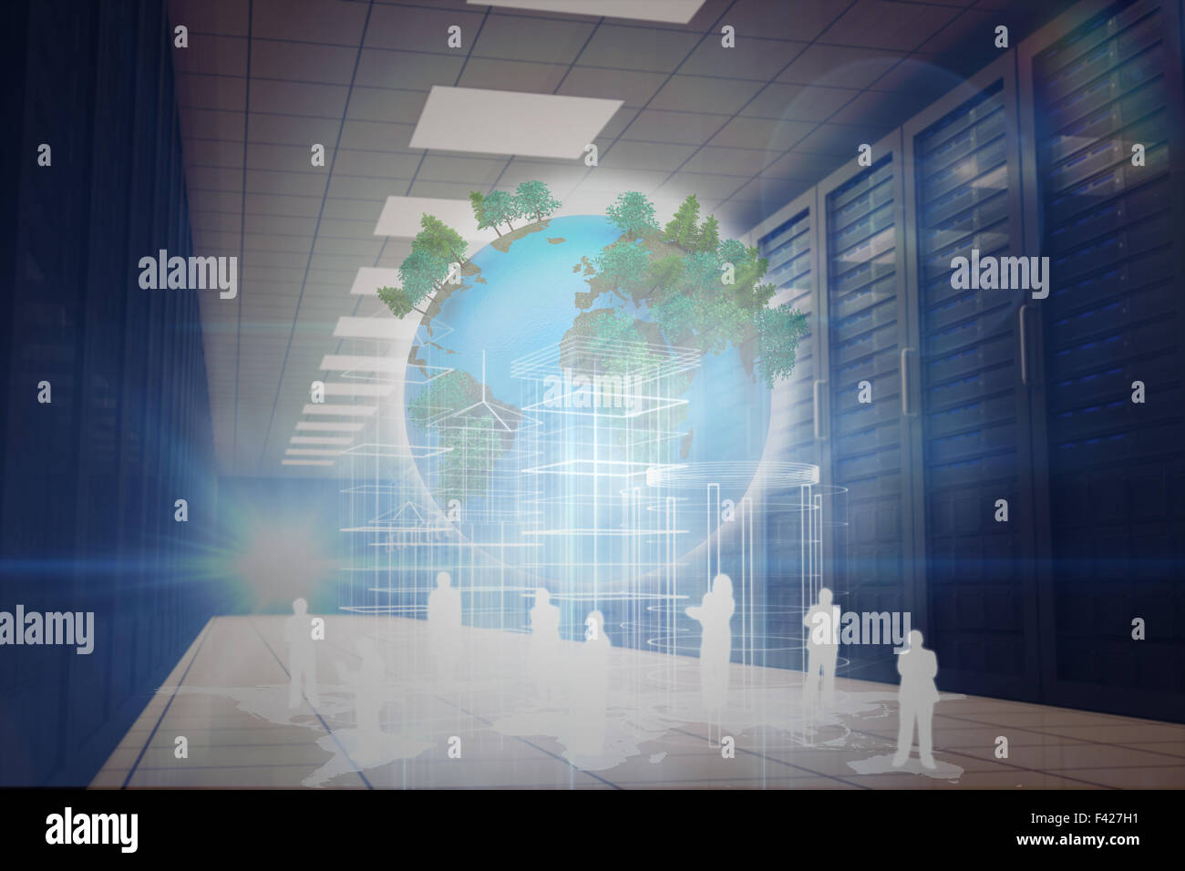 Immagine composita della terra con la foresta Foto Stock
