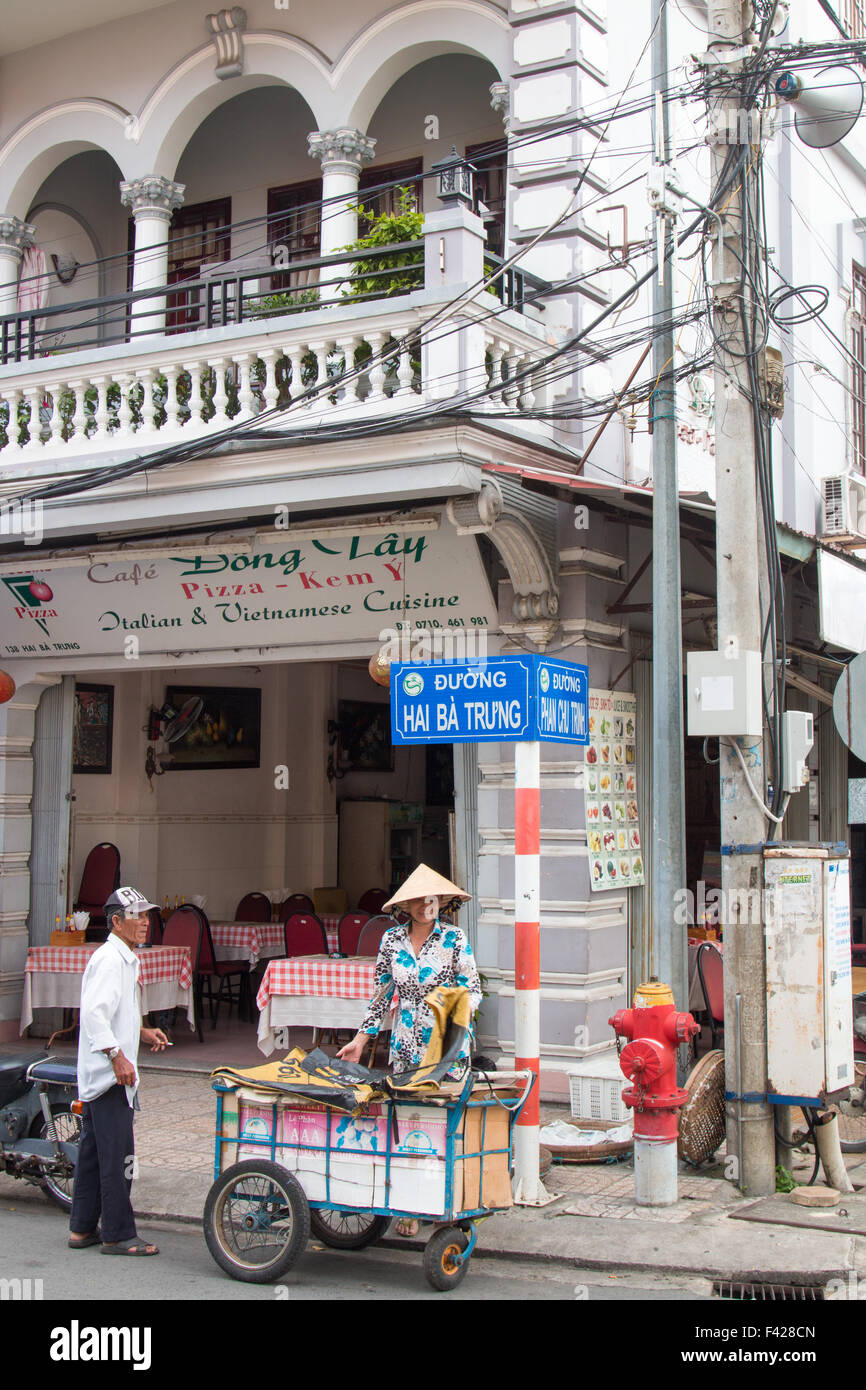 Pizza ristorante italiano a Can Tho, la più grande città della regione del delta del Mekong del Vietnam, situato nel sud-ovest . Foto Stock