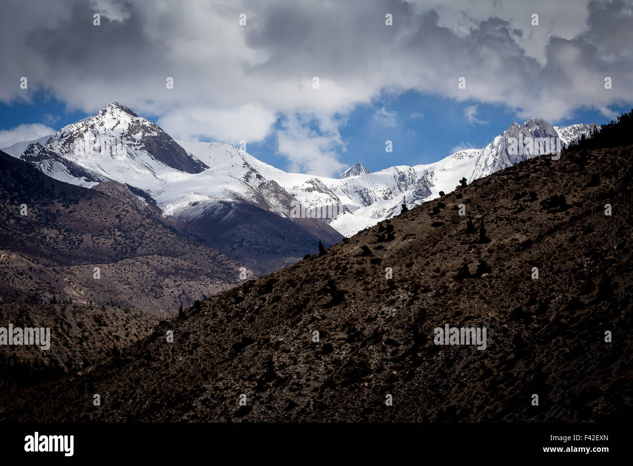Montagne di Annapurna massif, Nepal. Foto Stock