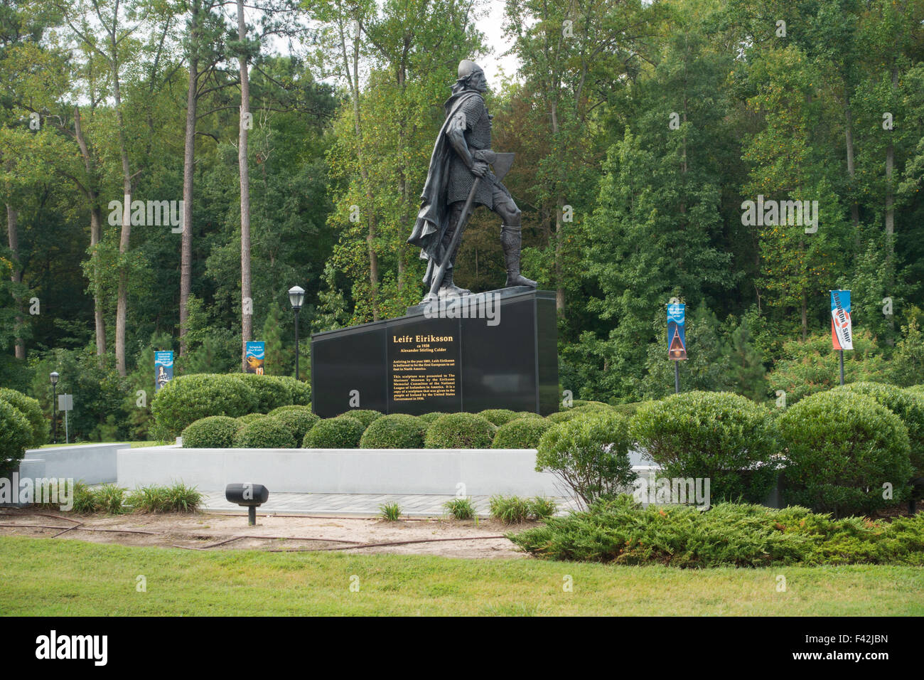 Leif Erikson statua Mariners Museum di Newport News Virginia Foto Stock