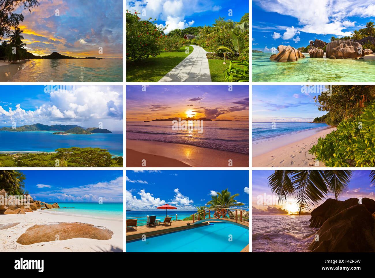 Collage di estate spiaggia immagini Foto Stock