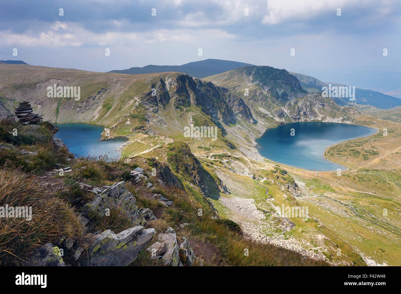 Laghi di Rila e distretto di montagna in Bulgaria. Foto Stock