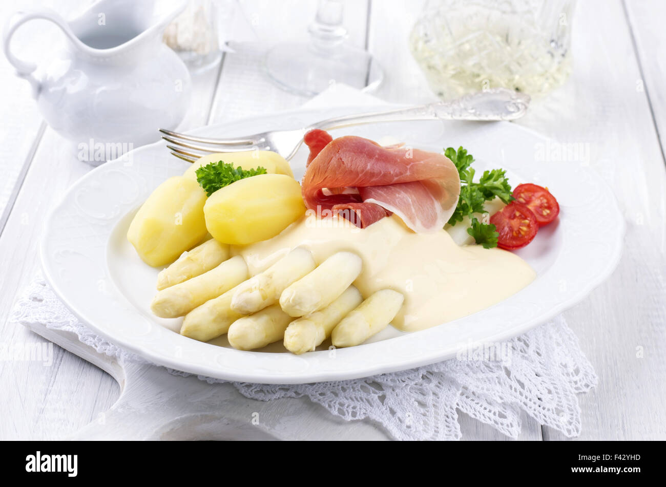 asparagi bianchi Foto Stock