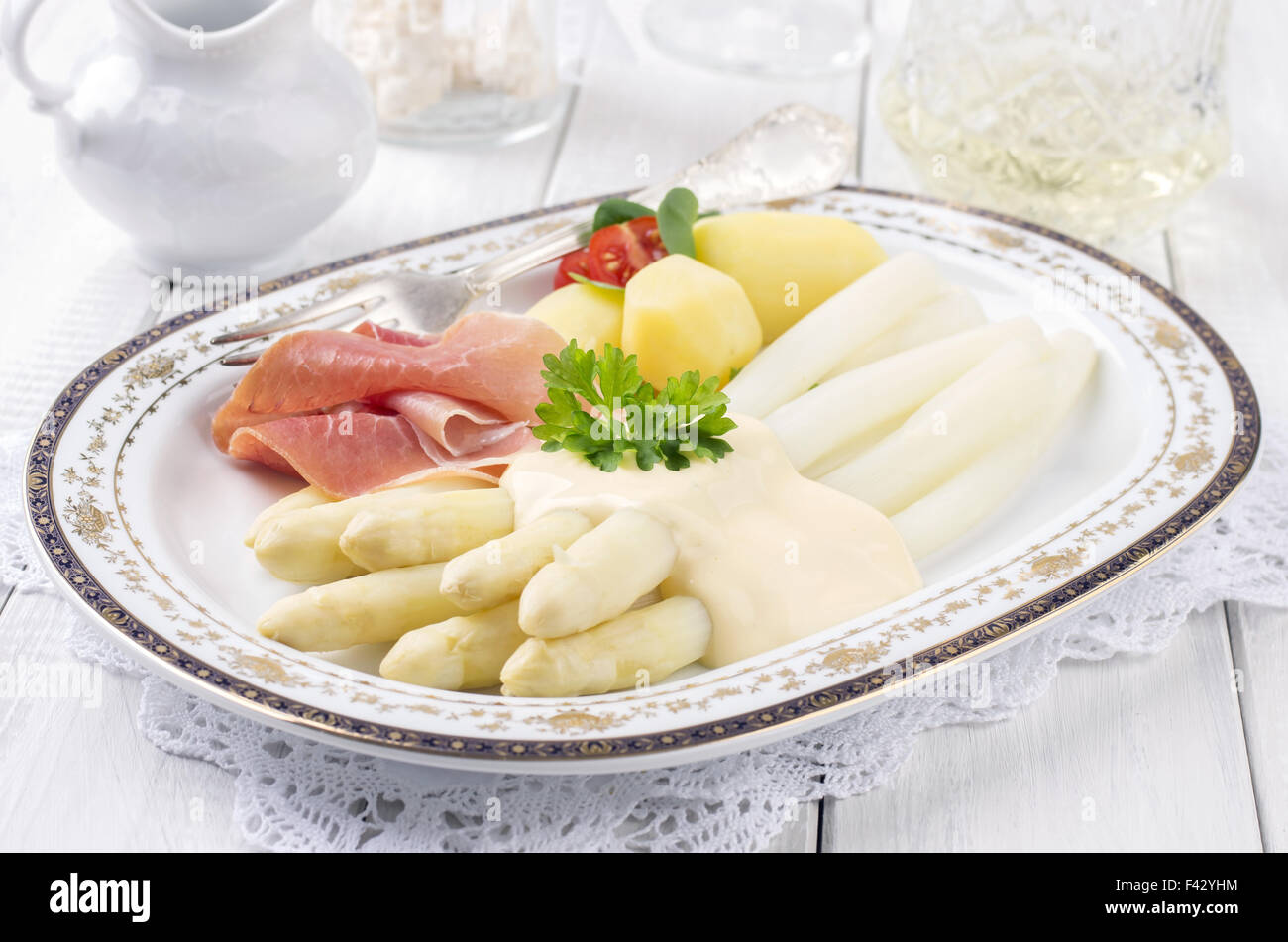 asparagi bianchi Foto Stock
