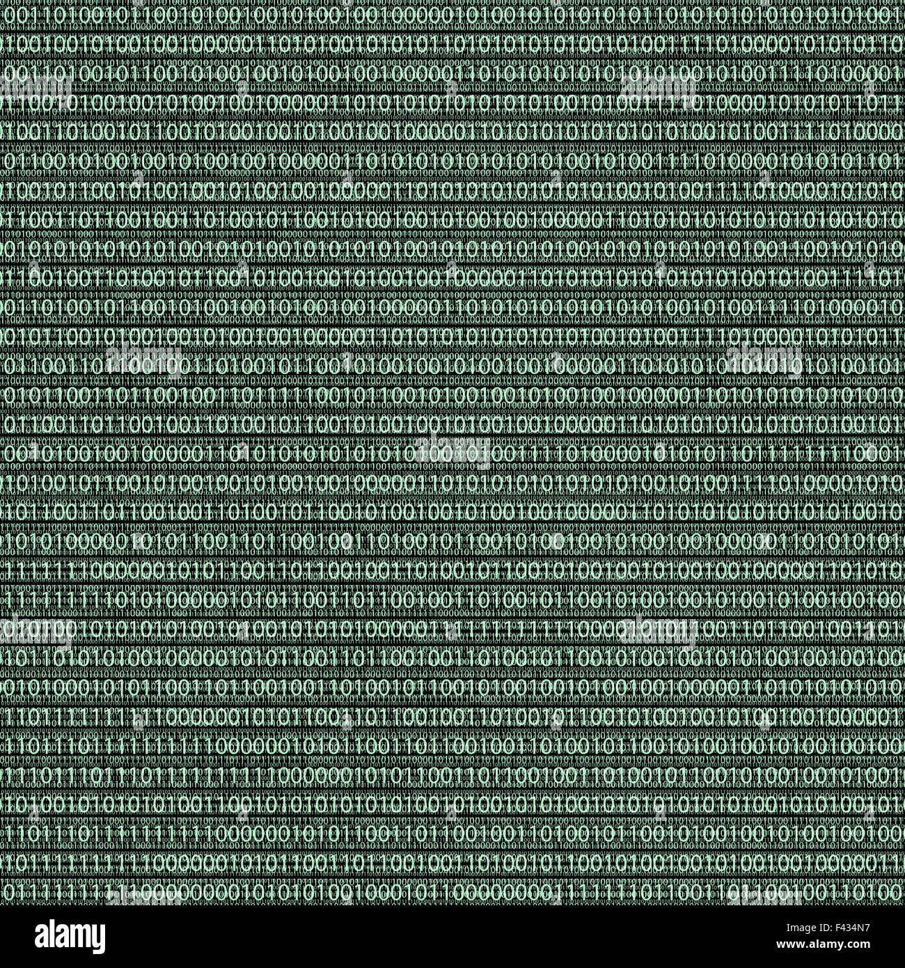 Seamless sfondo verde realizzato in codice binario visualizzati su righe orizzontali, concetto di informatica, telecomunicazioni e codificato Foto Stock