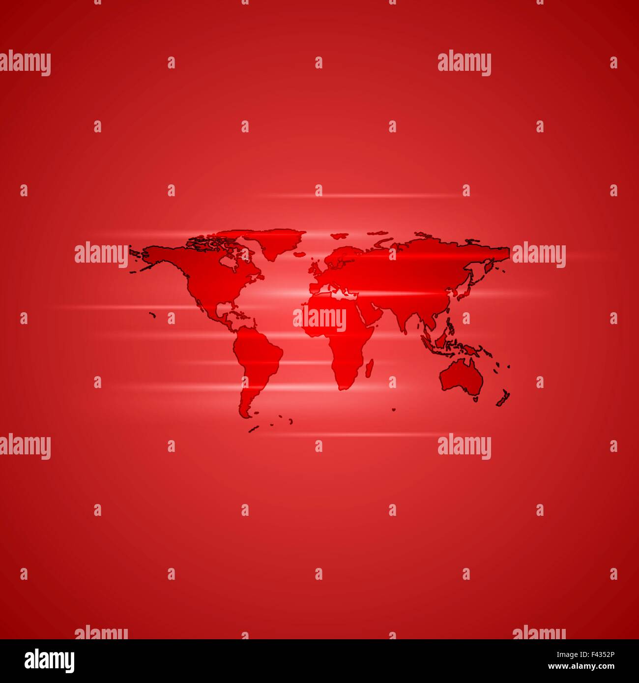 Rosso incandescente con sfondo mappa del mondo Foto Stock Rosso incandescente con sfondo mappa del mondo Foto Stock