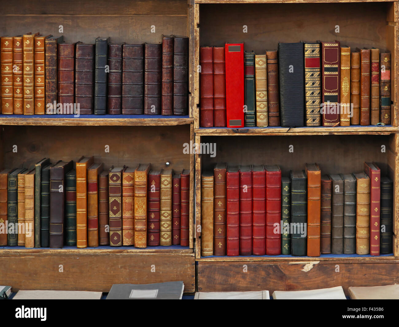 Vintage libri nella vecchia libreria Foto Stock