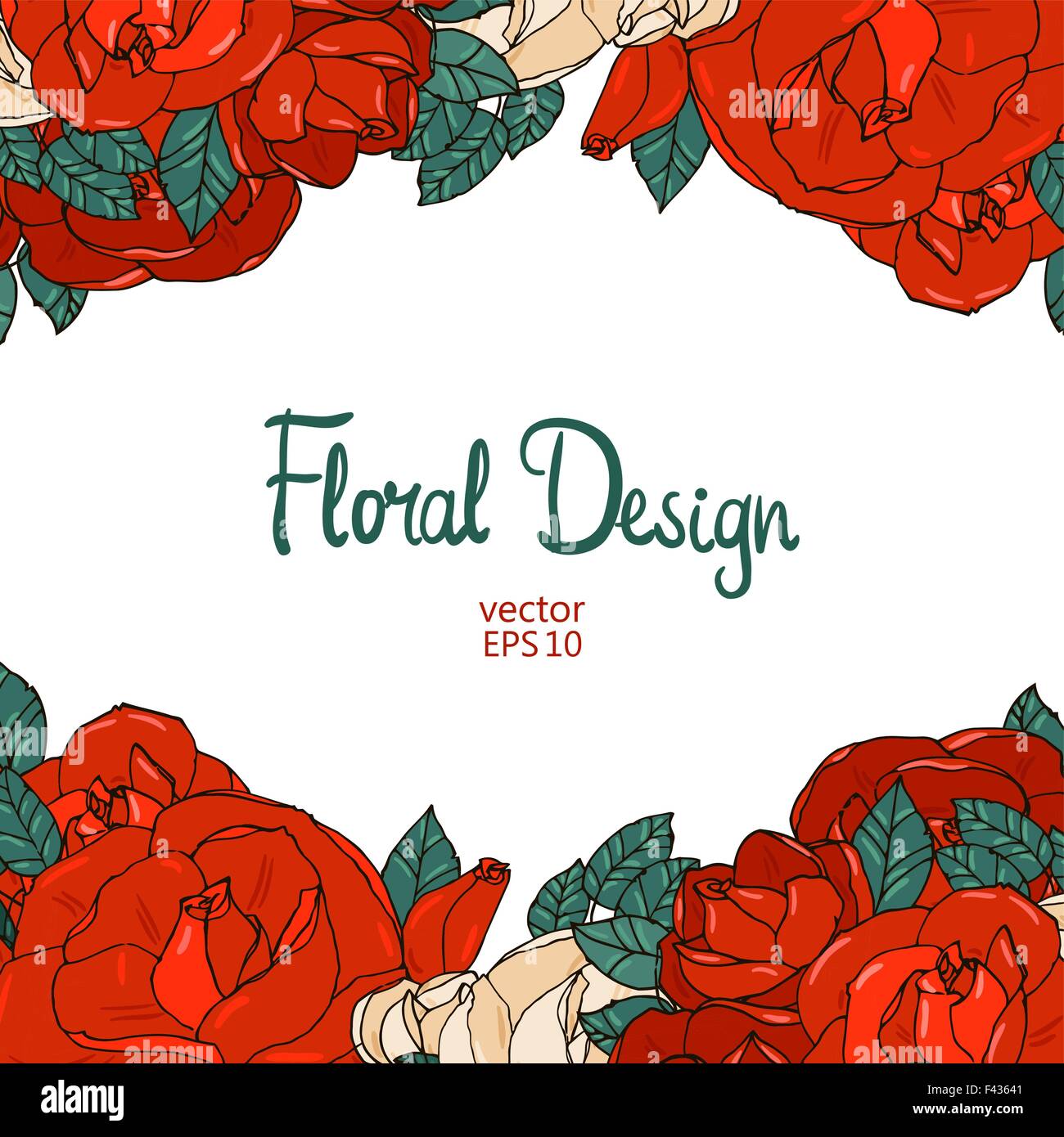 Confine Vintage con rose Illustrazione Vettoriale