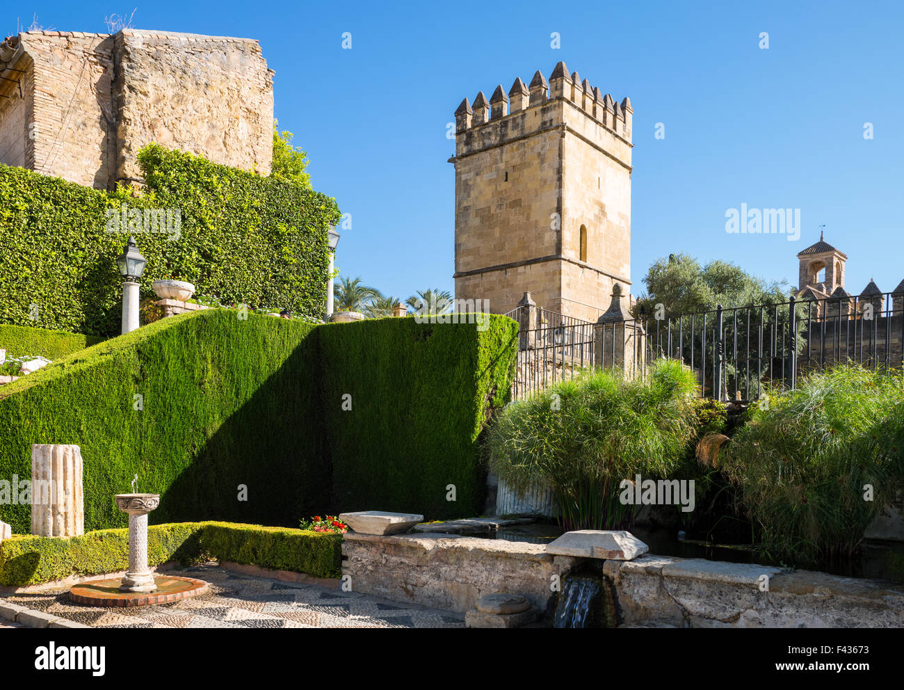 Spagna, Cordoba, le torri di Alcazar dei Re Cristiani Foto Stock