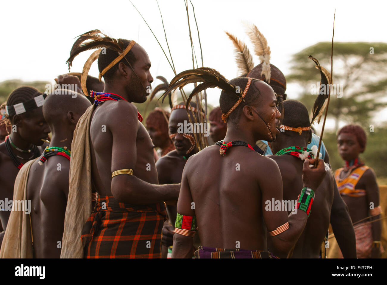 Africa, Etiopia, Omo River Valley Hamer trib uomini Foto Stock