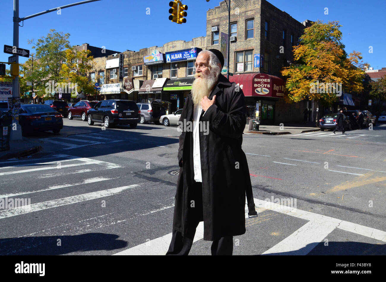 Hasidic vita ebraica in borough park brooklyn new york STATI UNITI D'AMERICA Foto Stock