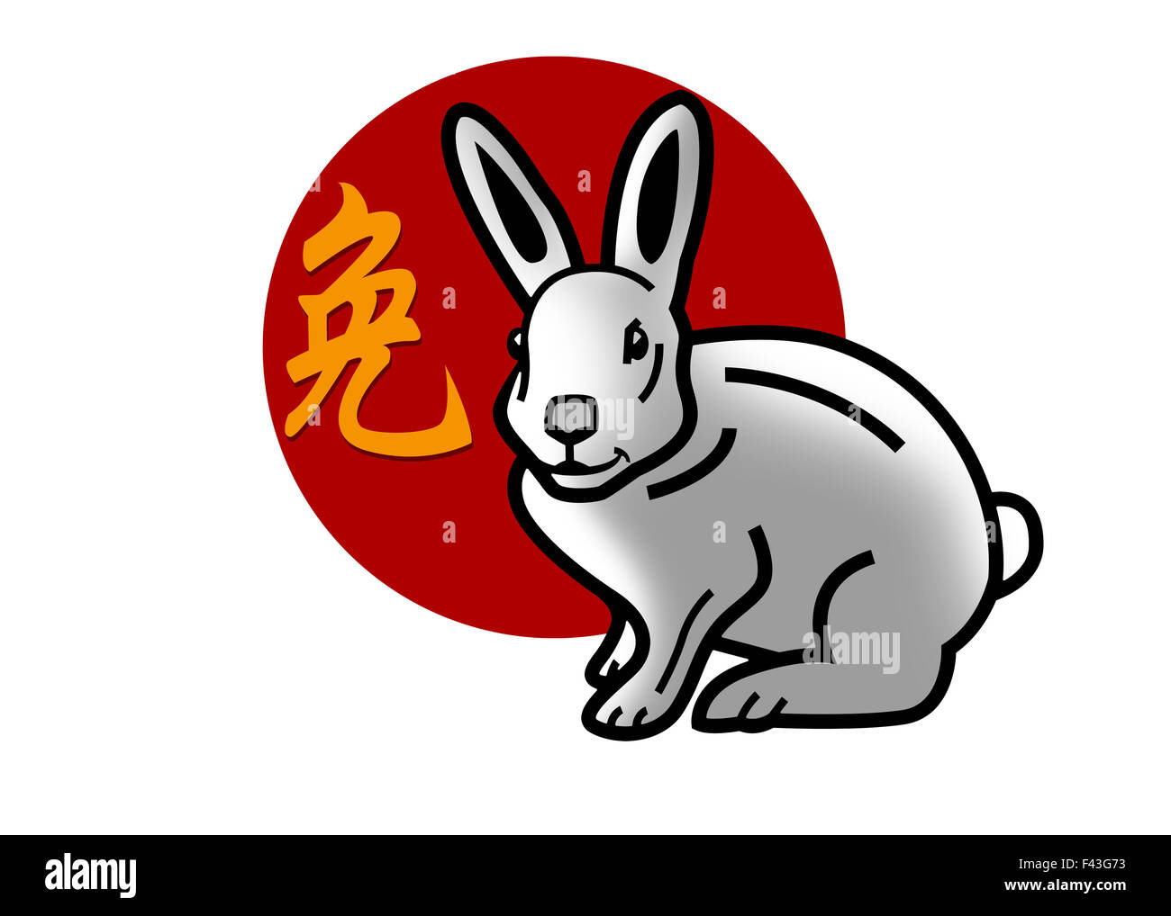 Il cinese segno zodiacale per anno del coniglio Foto Stock