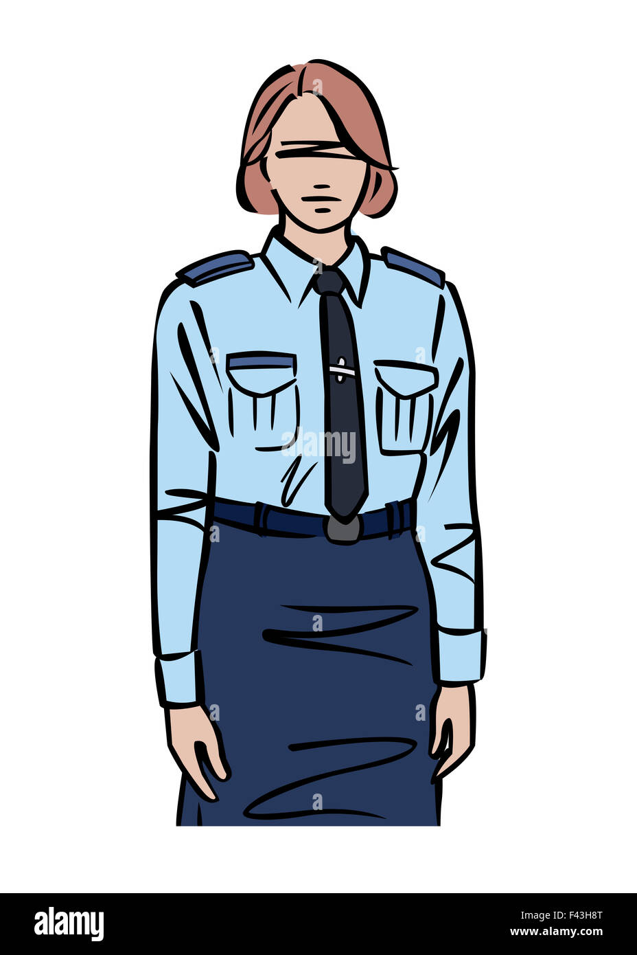 Illustrazione della femmina di funzionario di polizia Foto Stock