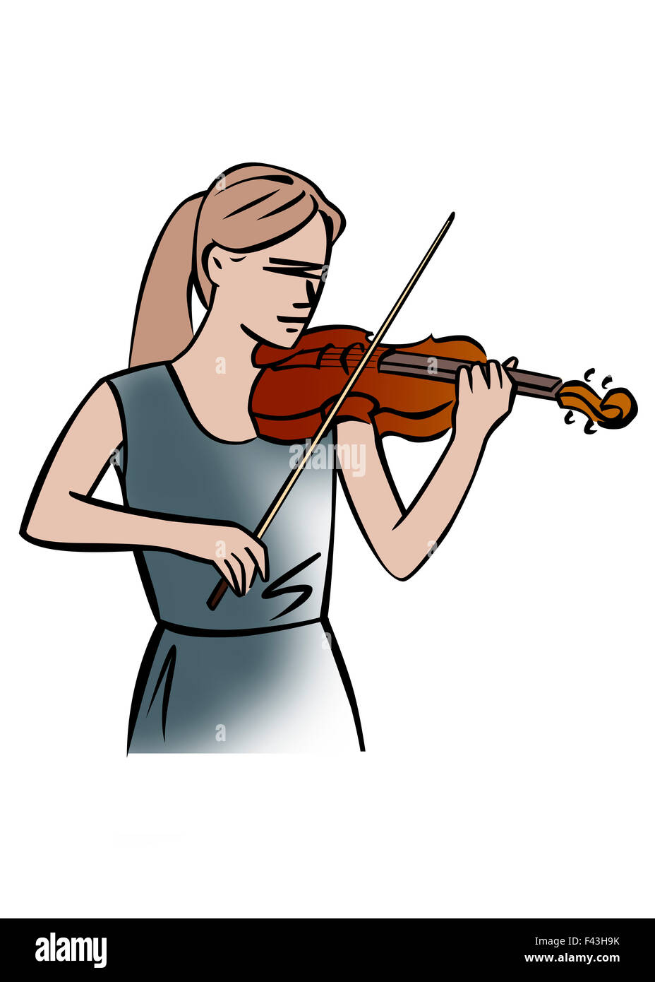 Illustrazione di un violinista femmina Foto Stock