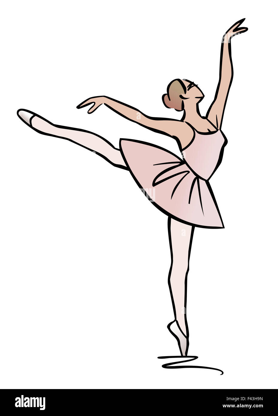Illustrazione della ballerina di eseguire un arabesco Foto Stock