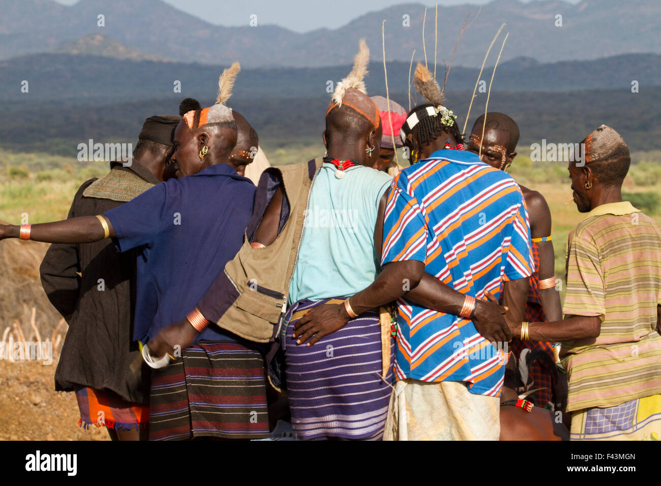 Africa, Etiopia, Omo River Valley Hamer trib uomini Foto Stock