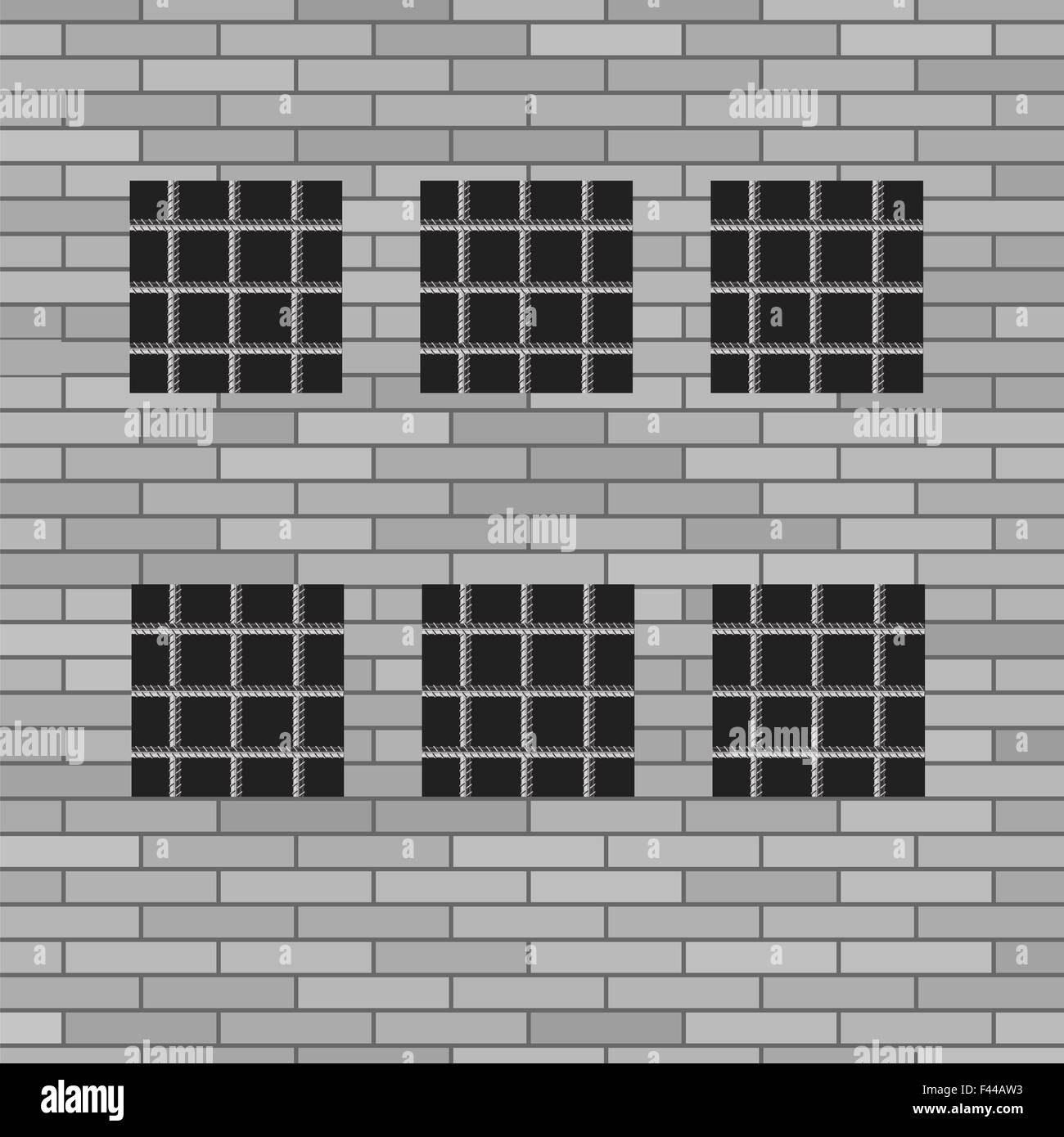 Il carcere di mattoni grigi di parete Foto Stock