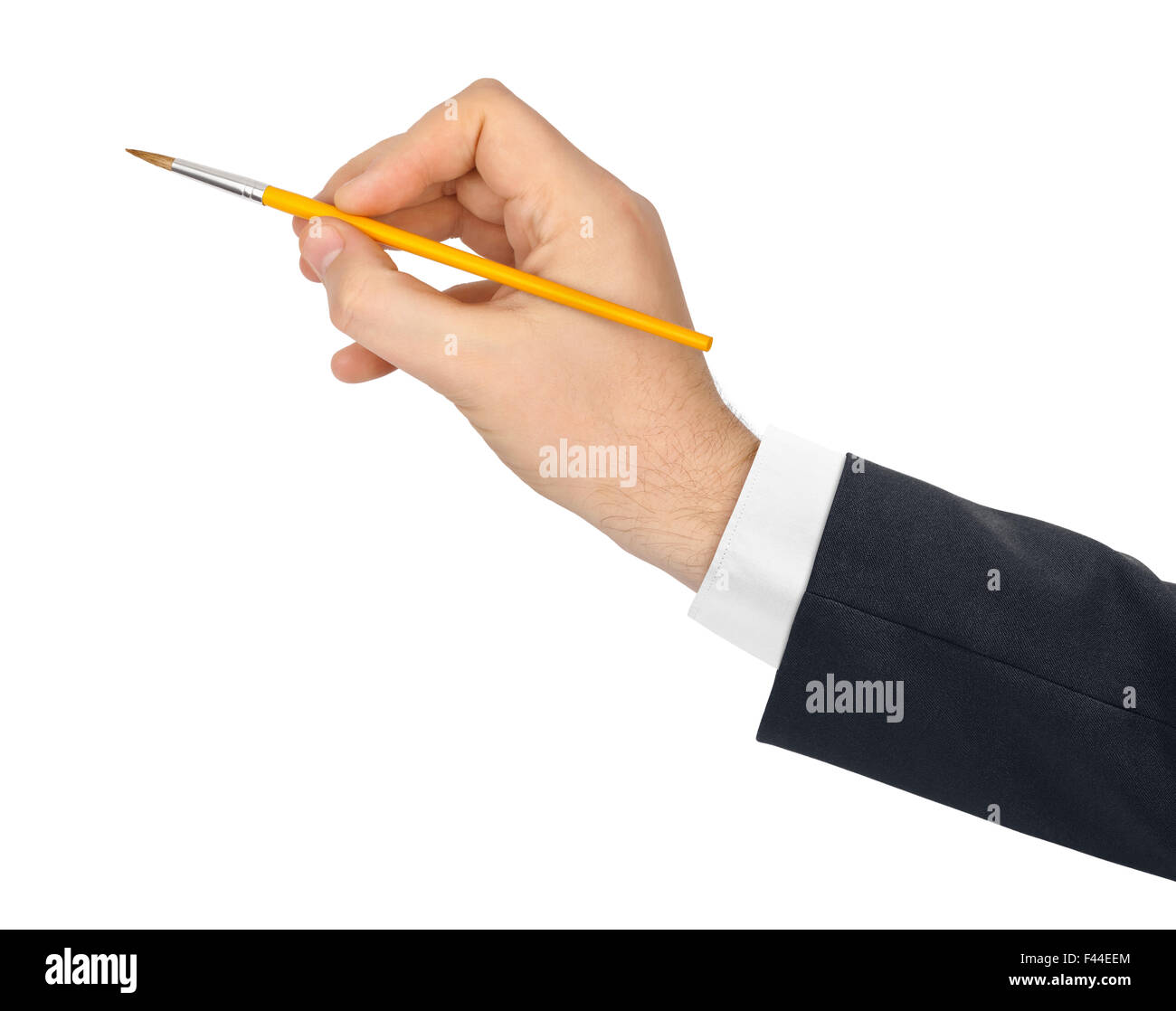 Mano con pennello Foto Stock