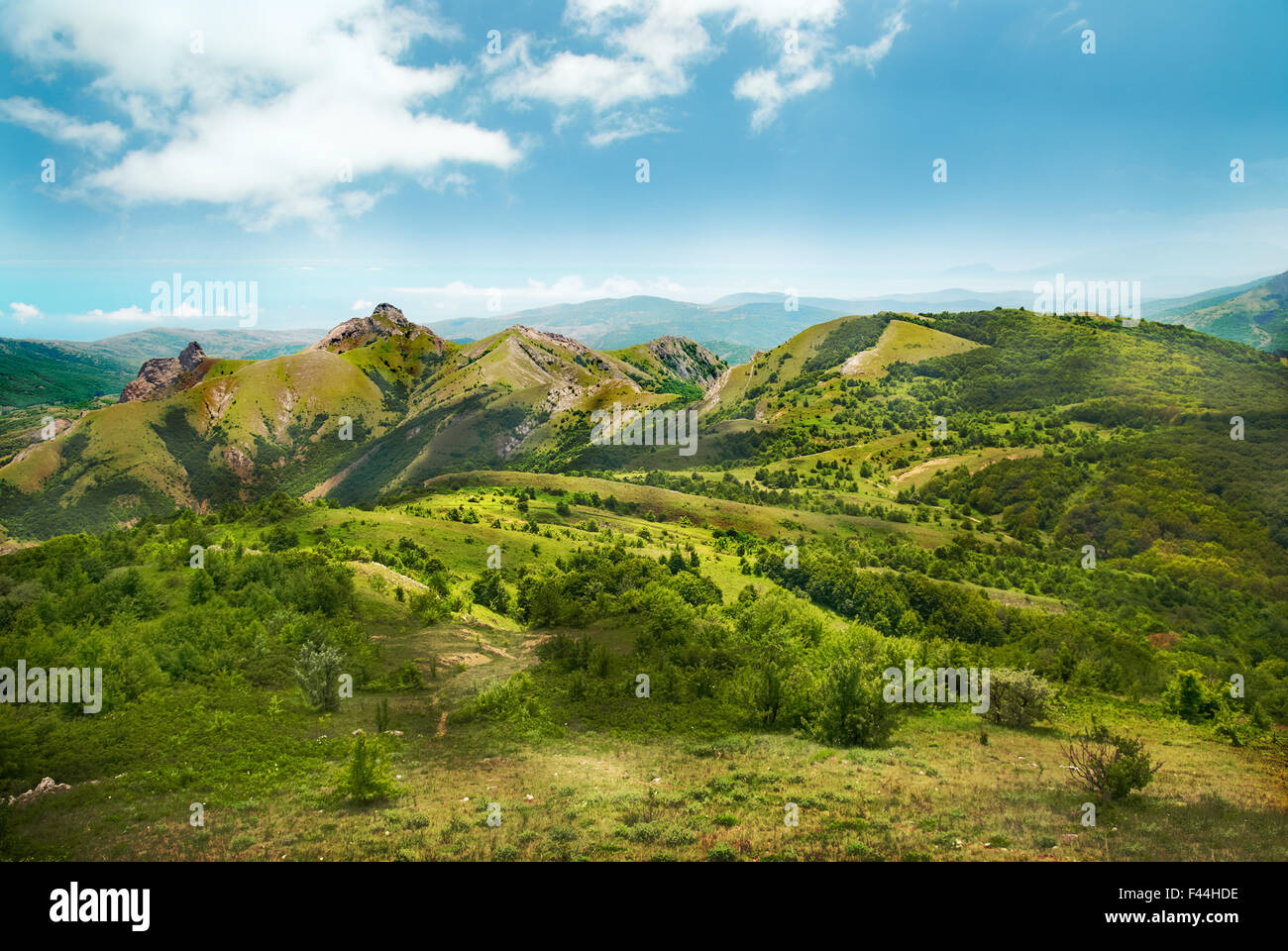 Montagna verde Foto Stock