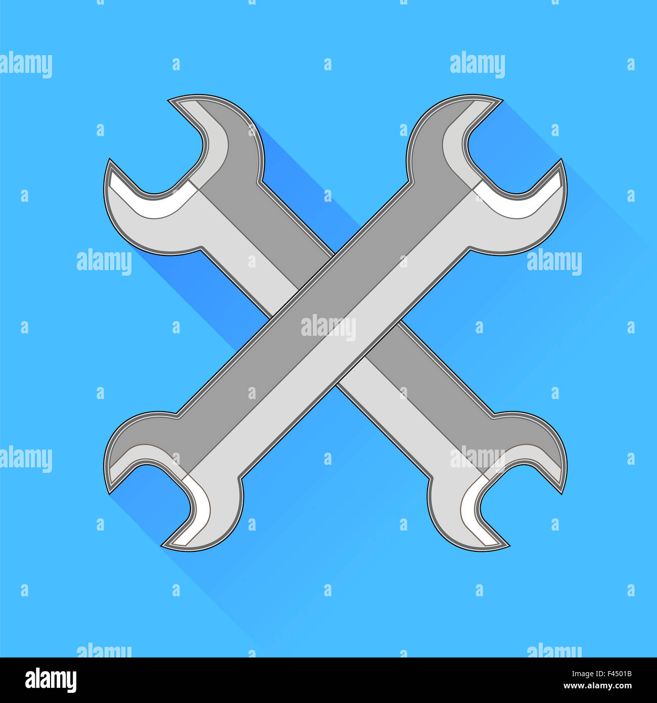 Icona della chiave inglese Foto Stock