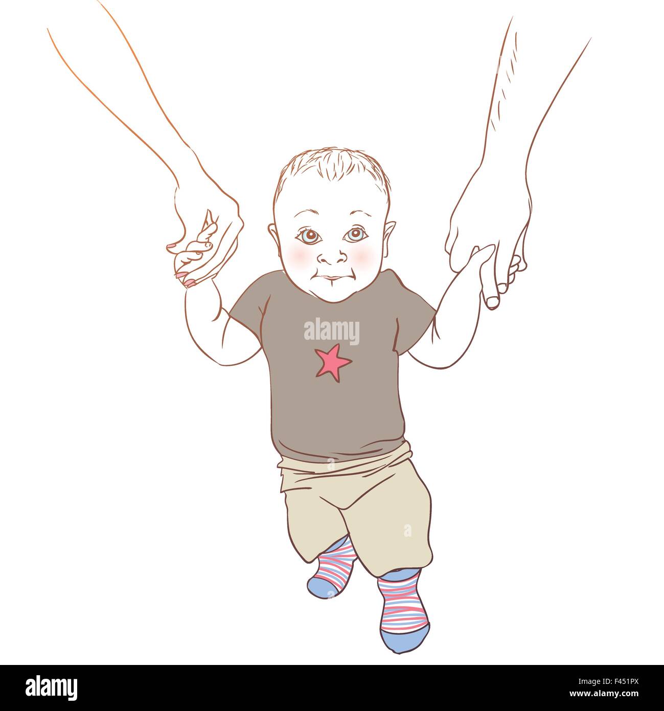 Bambino a piedi Illustrazione Vettoriale