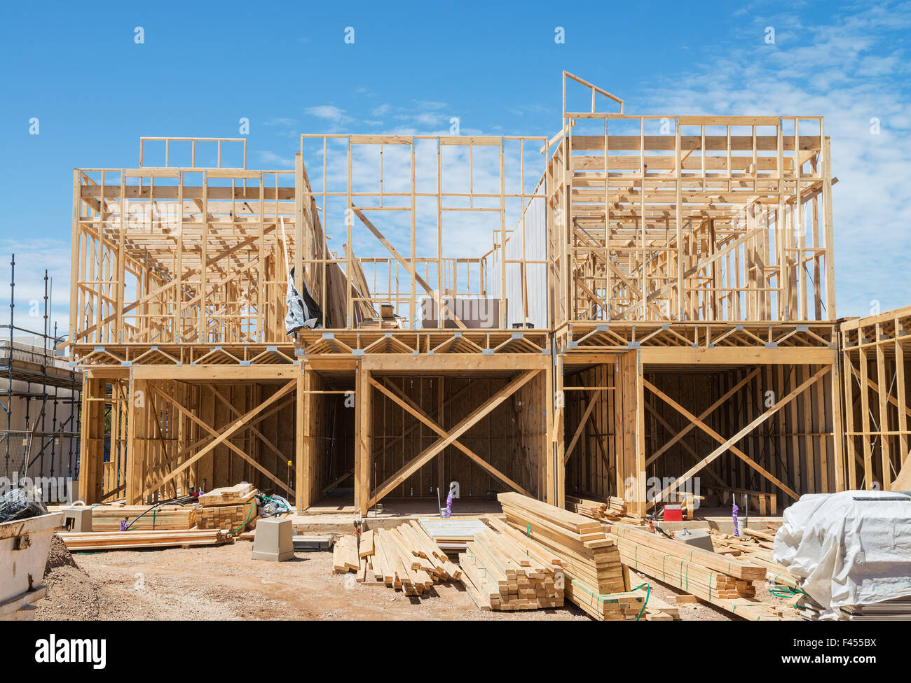 Nuova costruzione in casa framing. Foto Stock