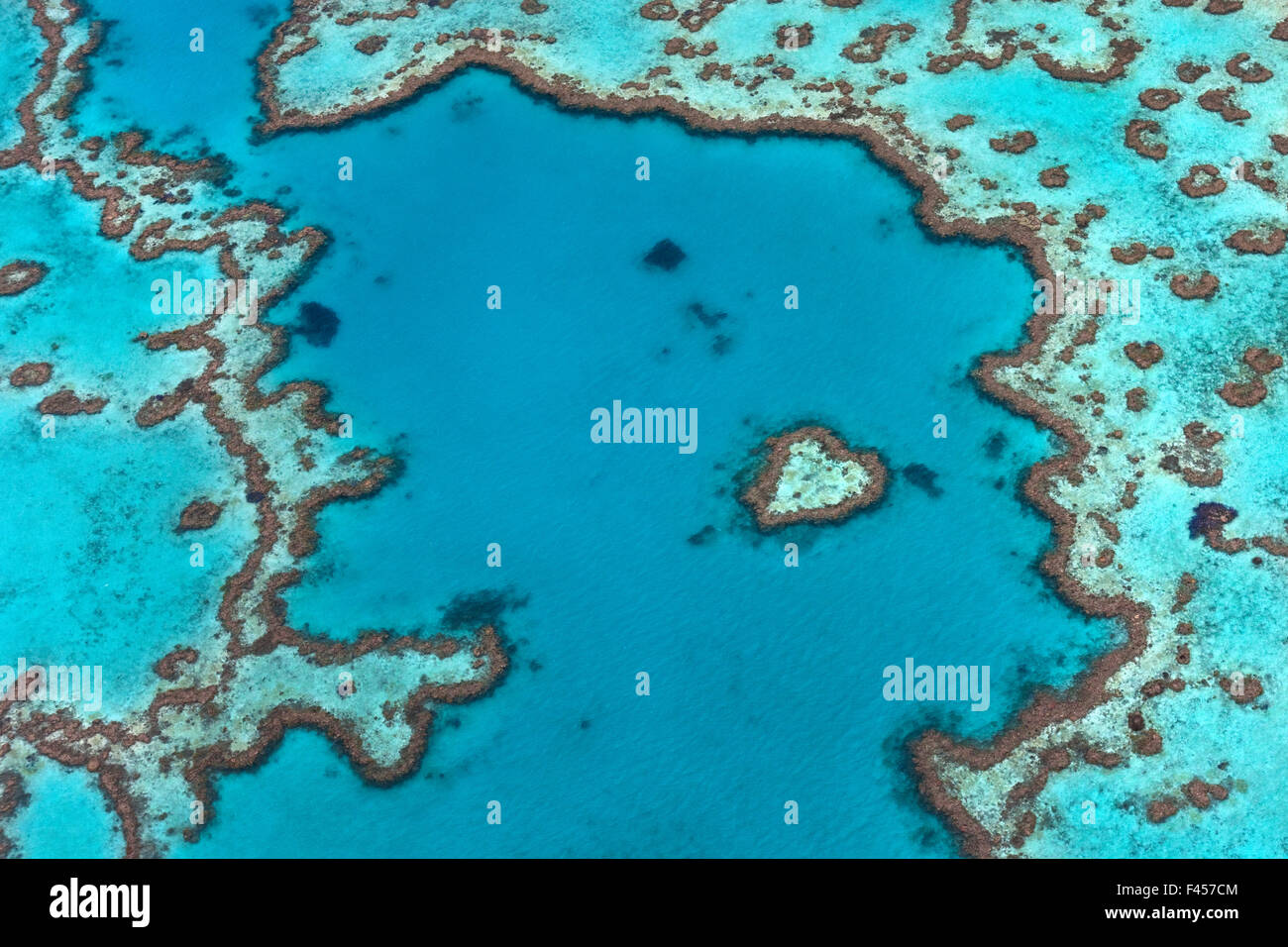 Vista aerea di Hardy Reef, della Grande Barriera Corallina, Queensland, Australia, dicembre 2010. Foto Stock