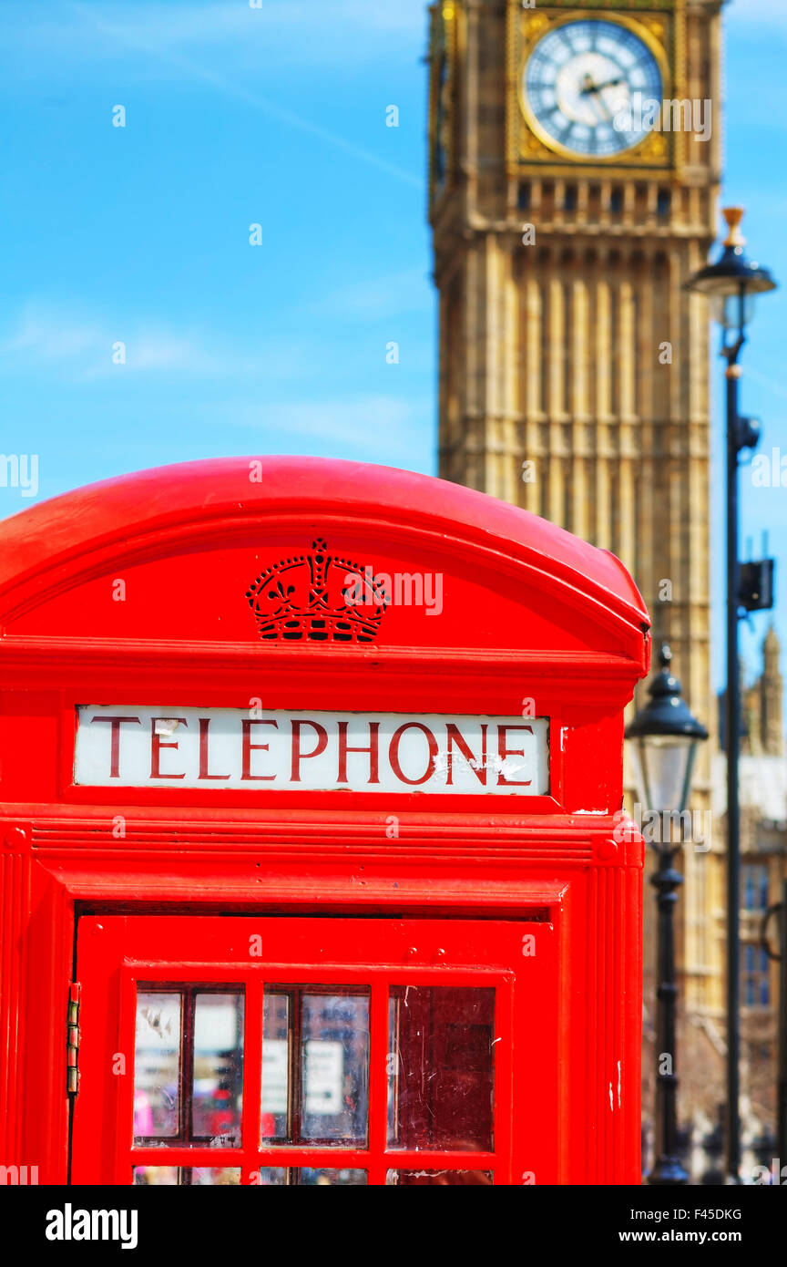 Famoso red cabina telefonica a Londra Foto Stock