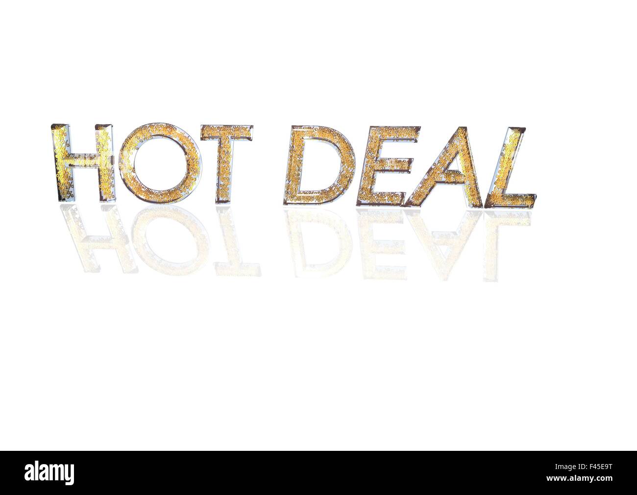 Parola HOT DEAL realizzati dalla percentuale dei simboli. Foto Stock