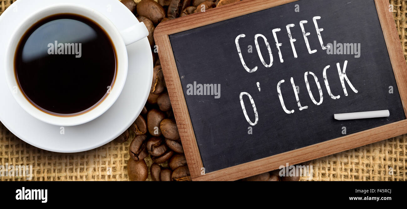 Immagine composita di bianco tazza di caffè Foto Stock