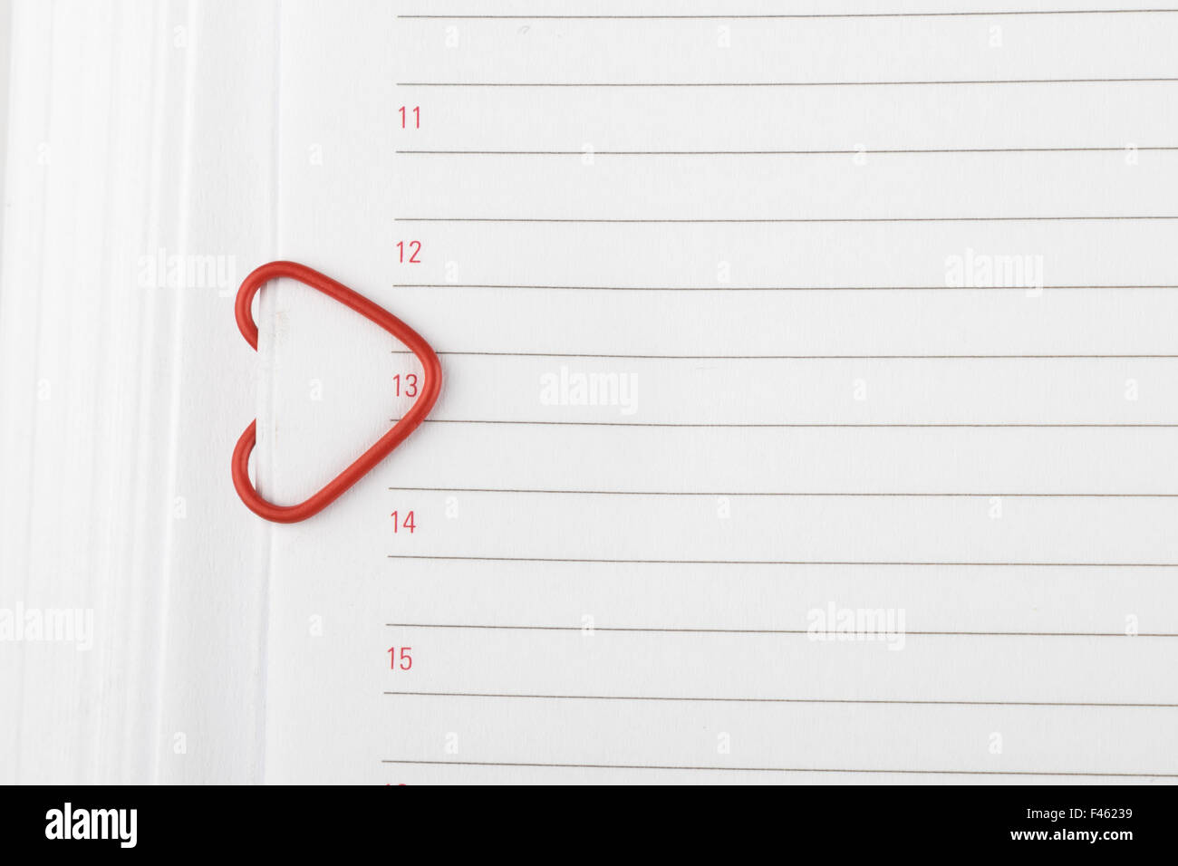 A forma di cuore fermo carta Foto Stock