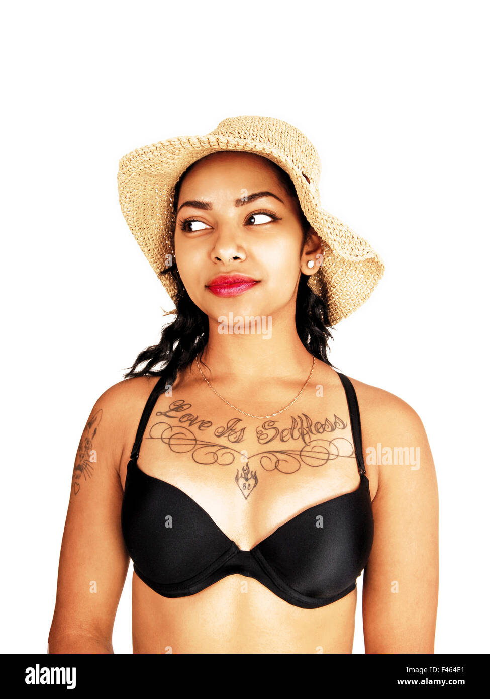 Ragazza in reggiseno nero Foto stock - Alamy