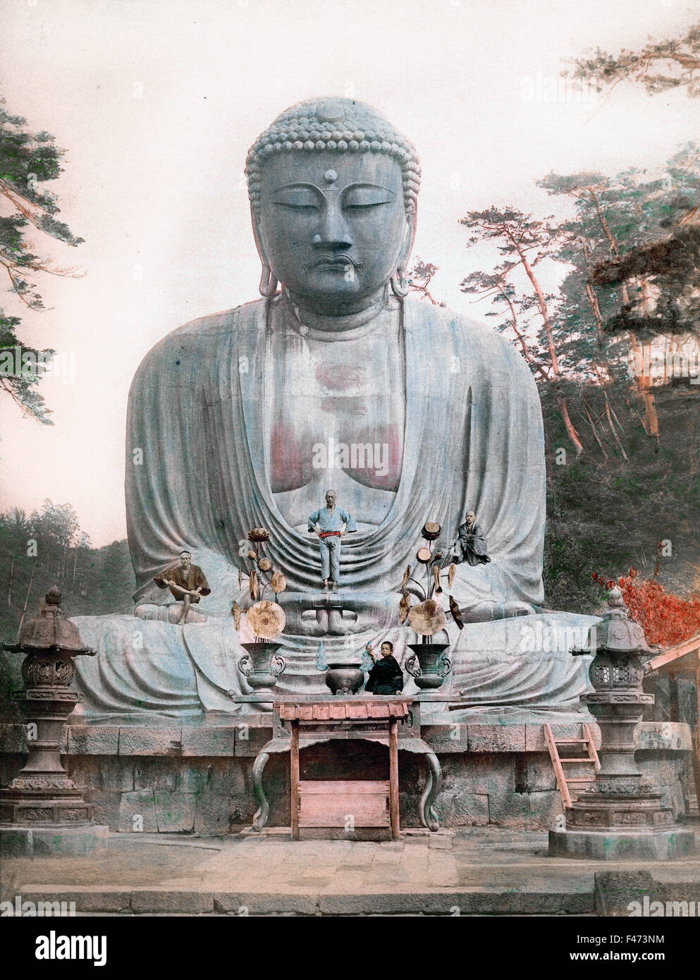 Kōtoku-nel tempio buddista, statua di Buddha a Kamakura, Giappone Foto Stock