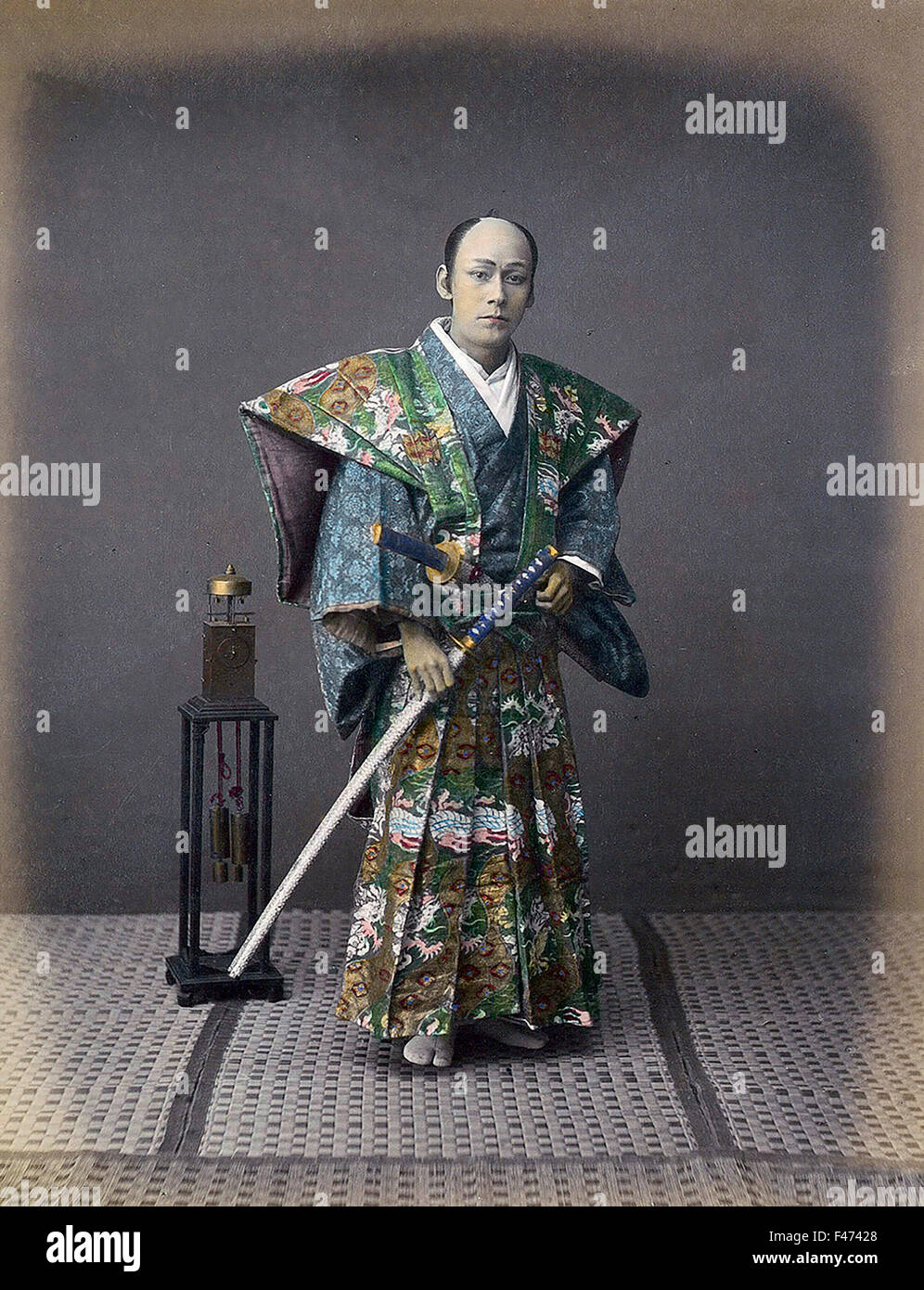 Samurai con spada, Giappone Foto Stock