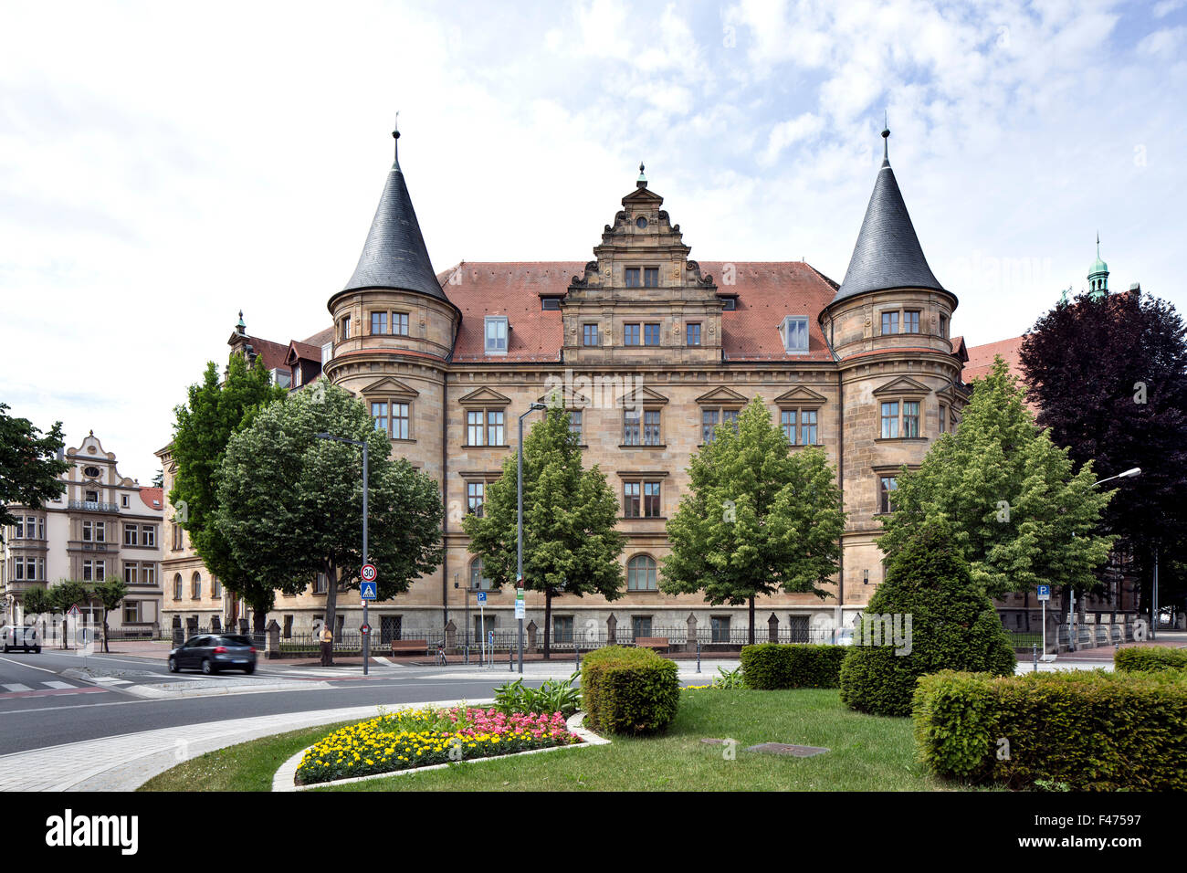 Corte edificio e Alta Corte Regionale, District Court e l'Ufficio della Procura, Bamberg, Alta Franconia, Baviera, Germania Foto Stock